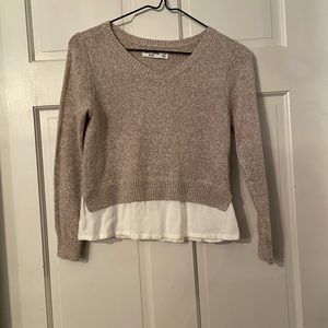 Taupe Mixed Media Sweater